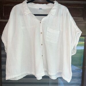 Old Navy Crinkle Gauze Button-Up Shirt sz XXL